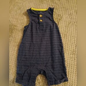 Navy Blue Baby Romper with Yellow Accents